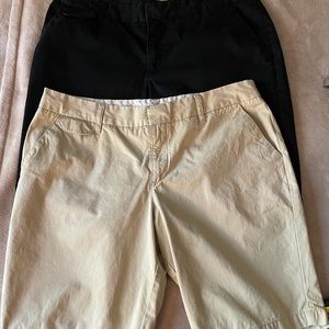 Bermuda shorts! Black and beige Merona brand shorts, size 14.